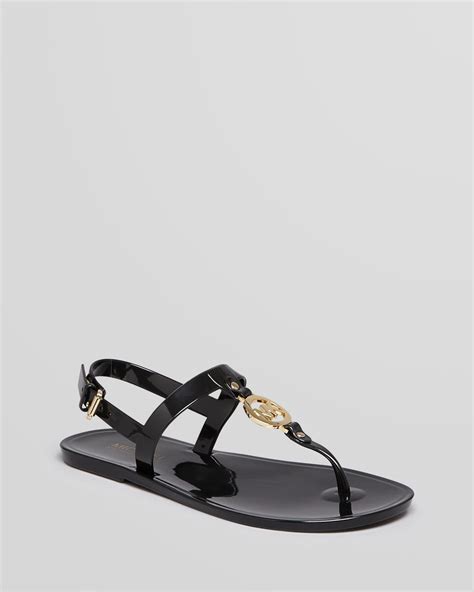 michael kors mk charm jelly flat sandals|Michael Kors jelly thong sandals.